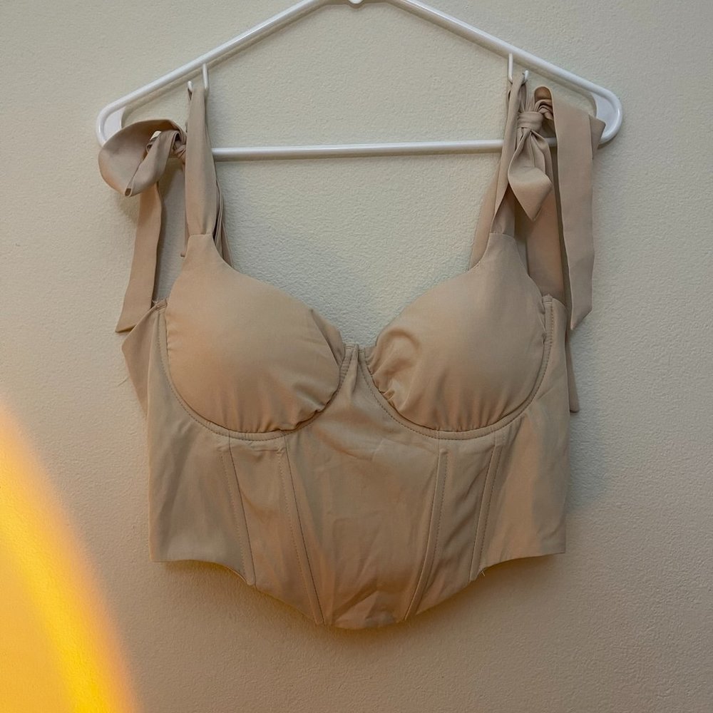 Tie Shoulder Crop Bustier Bandana Cami